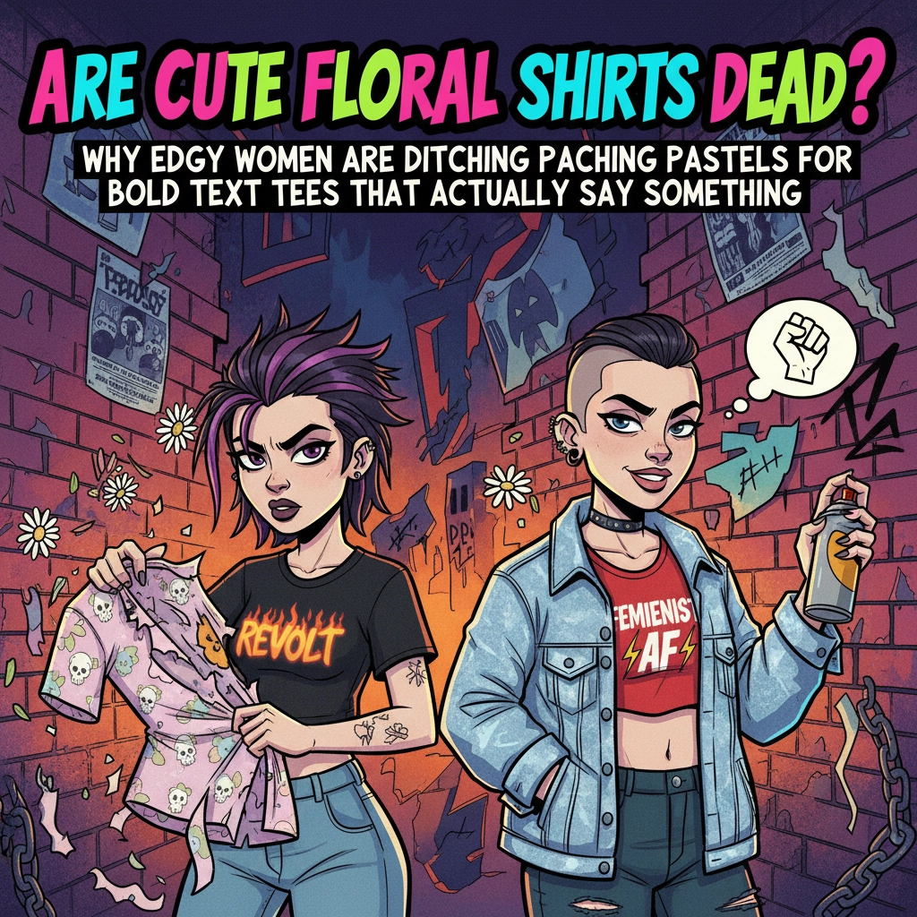 Are Cute Floral Shirts Dead? Why Edgy Women Are Ditching Pastels for Bold Text Tees That Actually Say Something