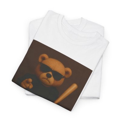 Graphic tee you talking to me fuckface bear with bat