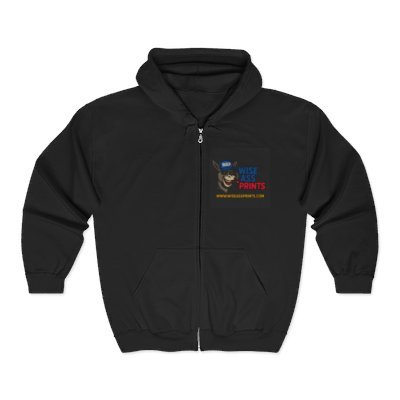 Logo hooded zipper sweatshirt wise ass prints
