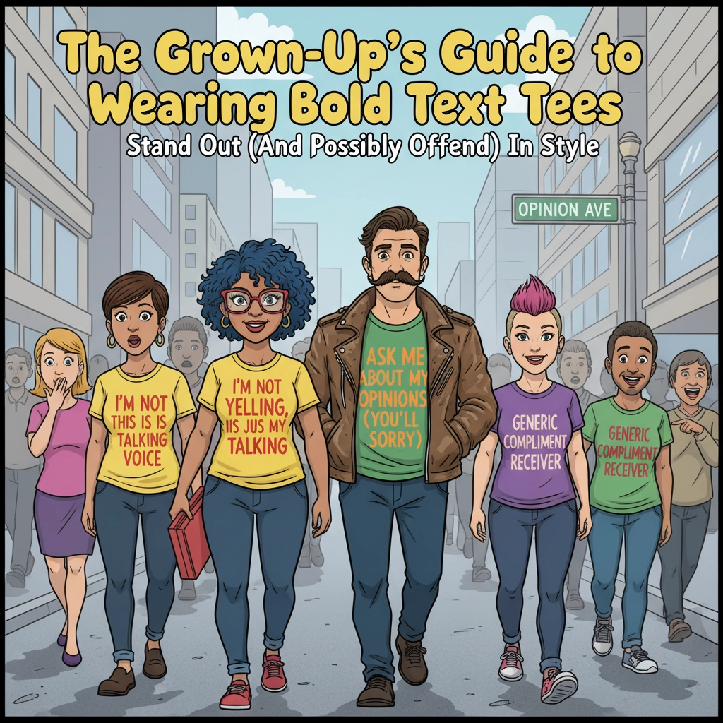 The Grown-Up's Guide to Wearing Bold Text Tees: Stand Out (And Possibly Offend) In Style