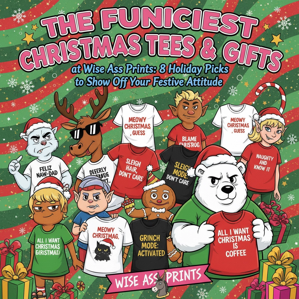 The Funniest Christmas Tees & Gifts at Wise Ass Prints: 8 Holiday Picks to Show Off Your Festive Attitude