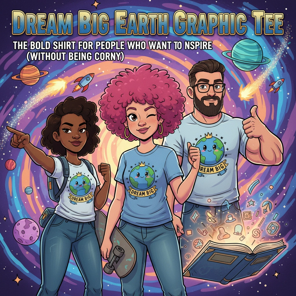Dream Big Earth Graphic Tee: The Bold Shirt for People Who Want to Inspire (Without Being Corny)